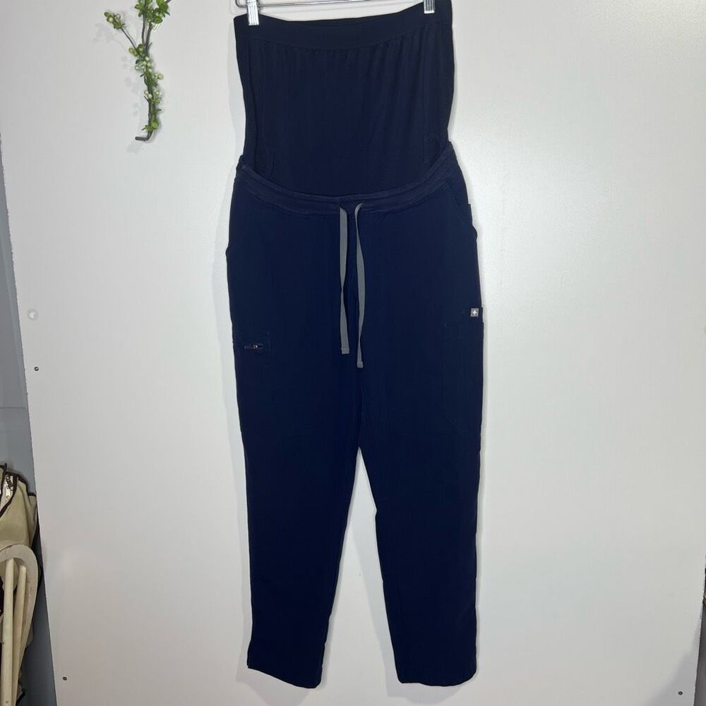 Figs Technical Collection Maternity Scrub Pants Navy Blue